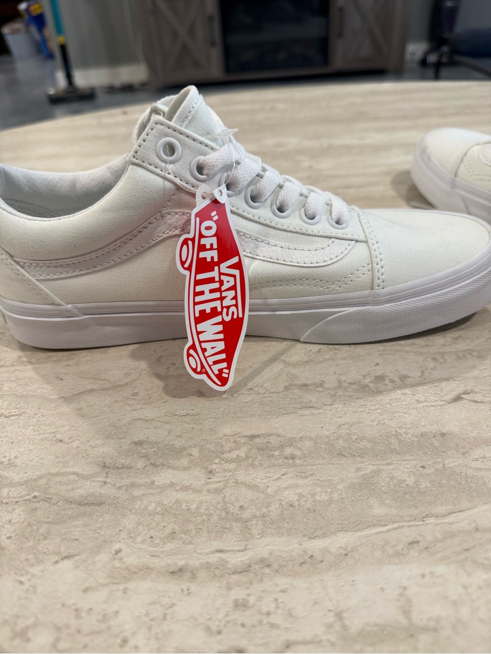 Vans White Low-Top Canvas Sneakers - NWT, W 9 or M 7.5